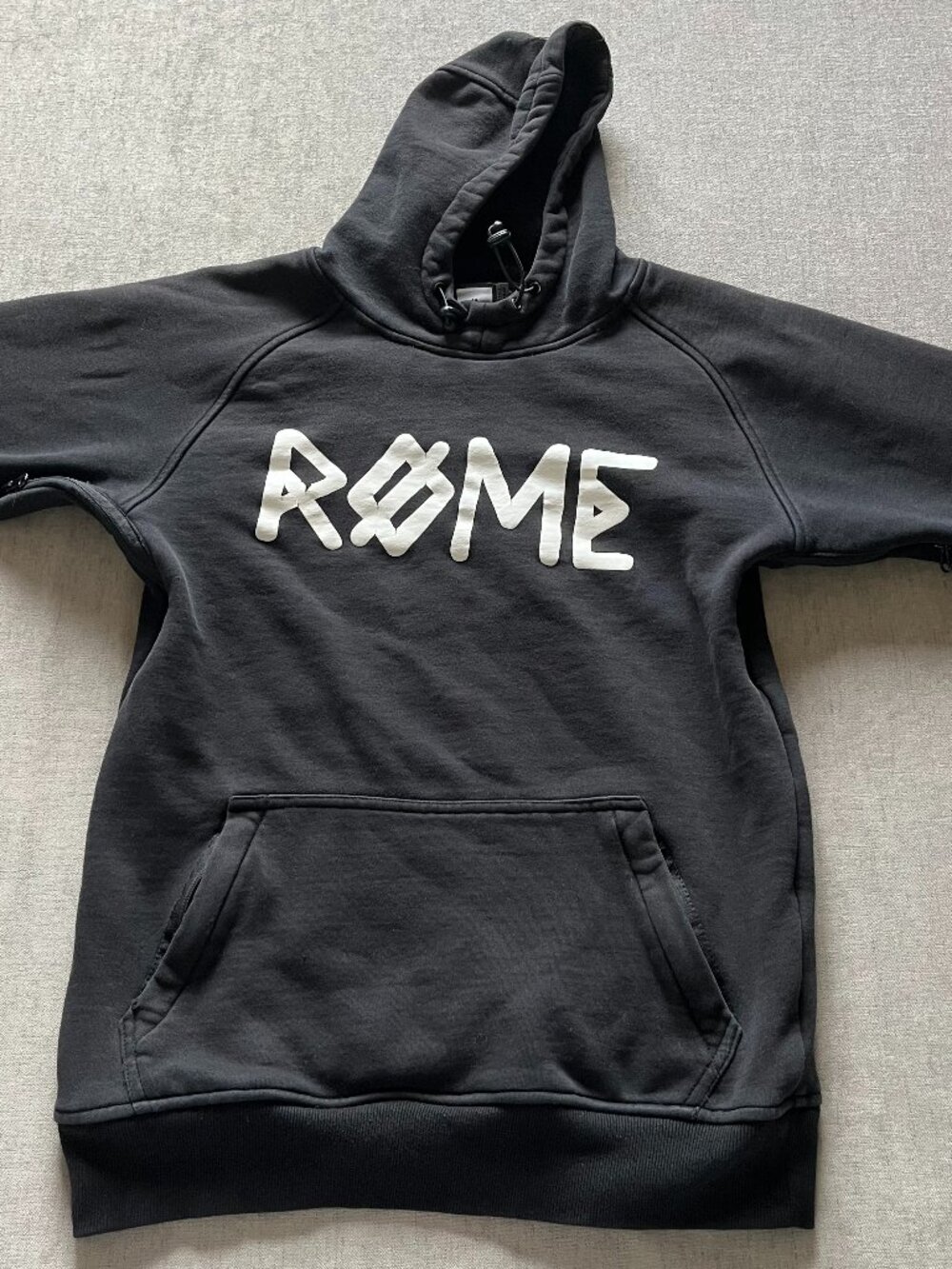 Rome Riding Hoodie Men Size M Black Snowboard Sweatshirt Thumb Hole Active